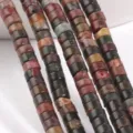 2x4mm Natural Stone Spacer Disc Beads Loose Semi-Finished DIY Jewelry Making Bracelets - Multicolor Mix