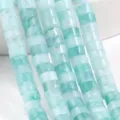 2x4mm gemstone cylinder spacer beads, blue-green DIY jewelry making accessories. - Teal