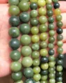 Green jade stone loose beads round semi-finished DIY bracelet jewelry making supplies - Green Faux Jade