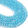 Light blue crystal rondelle beads for DIY jewelry making, bracelet and necklace accessories. - 4mm (90 Pieces) / Blue