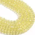 Yellow faceted crystal rondelle loose beads AB color DIY bracelet necklace accessory - 4mm (90 Pieces) / Yellow