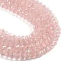 Pink faceted crystal glass rondelle beads for DIY bracelet necklace jewelry making supplies - 4mm (90 Pieces) / Light Pink