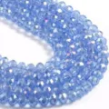 Light blue crystal rondelle beads AB color faceted loose beads for DIY jewelry making variant. - 4mm (90 Pieces) / Light Blue