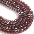 Faceted crystal AB color rondelle beads for DIY handmade bracelets, necklaces, jewelry making. - 4mm (90 Pieces) / Purple