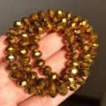 Golden AB crystal faceted wheel beads bracelet DIY jewelry accessories crafting supplies - 4mm (90 Pieces) / Gold