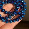 Blue crystal faceted rondelle beads AB color DIY jewelry making bracelet necklace accessory - 4mm (90 Pieces) / Dark Blue