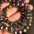 DIY crystal faceted rondelle beads AB color sparkling wheel spacer beads for handmade jewelry making - 4mm (90 Pieces) / AB Color