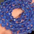 Blue Crystal Rondelle Beads DIY Jewelry Making Faceted Loose Beads Bracelet Craft 6mm - 4mm (90 Pieces) / Blue