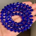 Dark blue crystal rondelle beads for DIY jewelry making, stunning faceted bracelet accessory - 4mm (90 Pieces) / Dark Blue