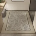 Elegante alfombra de entrada, felpudo antideslizante para pasillo con diseño de borde. - 40x60cm (Pelo Bucle) / Hexi