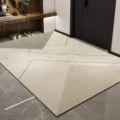 Alfombra de pasillo geométrica moderna alfombra de entrada antideslizante salón hogar - 40×60cm (Terciopelo de Cristal) / Tecnología Retro