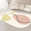 Tappeto da soggiorno astratto e irregolare moderno con design a blocchi di colore geometrici. - Guohua
