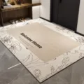 Moderno felpudo antideslizante para la entrada, alfombra elegante y fácil de limpiar para pasillo. - 40x60cm (Terciopelo de Cristal) / Floral Antiguo