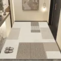 Alfombra geométrica moderna para entrada, felpudo antideslizante para salón, fácil de limpiar. - Terciopelo de Cristal / 40x60cm / Tulipán Danés