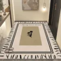 Alfombra de suelo antideslizante moderna para entrada y salón con diseño de tulipán. - 40×60cm (Terciopelo de Cristal) / Naturaleza Densa