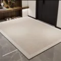 Felpudo de entrada a rayas moderno, alfombra de suelo antideslizante de interior para salón. - 40×60cm (Terciopelo de Cristal) / Tiempo cian