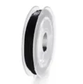 Primer plano de hilo elástico negro de 0.5mm en bobina transparente para manualidades y joyería DIY. - Negro