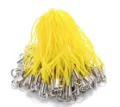 Détail de lanière jaune avec anneau en métal et tube pour accessoires de bijoux et pendentifs - Jaune