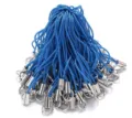 DIY colorful mobile phone lanyard strap with metal tube and single ring accessories bulk pack. - Blue