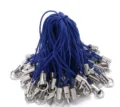 DIY mobile phone lanyards with metal tubes and jump rings, blue handmade doll accessory ropes. - Blue