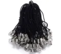 Lot de lanières de téléphone mobiles noires DIY avec tubes métalliques pour poupées. - Noir