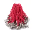 Laniere de telephone portable rouge DIY avec tube en metal et anneau, ideale pour accessoires. - Rouge