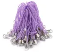 Cordons violets DIY pour breloques de téléphone avec tubes et anneaux métalliques, lot. - Violet