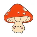 Cute mushroom cat enamel pin badge with red cap and rosy cheeks - Cute White Cat Mushroom Hat (QHXZ6504)