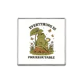 Square vintage forest style frog brooch badge featuring Everything Is Figureoutable text - Square Frog Style (ZP4130)