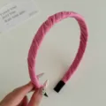 Eleganter rosa plissierter, stoffumwickelter, schmaler Haarreif für Damen, Haarschmuck - Rosa