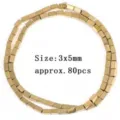 Golden hematite cube beads DIY bracelet loose spacers 3x5mm jewelry making supplies - Rectangular Blocks 3x5mm