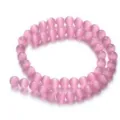 Pink cat eye stone beads loose round drilled DIY handmade bracelet jewelry making accessory detail - Color 7