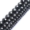 Black hematite faceted round beads semi-finished bracelet DIY accessories variant. - Faceted Black