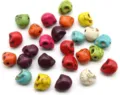 Colorful crackled turquoise skull beads bulk wholesale for DIY jewelry making accessories - 6x8mm (Approx. 54 Pcs) / Colorful Crackle
