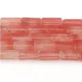 Pink crystal agate rectangular loose beads for DIY bracelet jewelry making accessories 4x13mm - 32