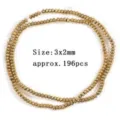 Gold electroplated hematite round beads, 3x2mm drilled loose beads for DIY bracelet jewelry. - Flat Beads 3x2mm