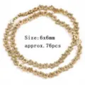 Gold flower beads DIY bracelet accessories 6x6mm jewelry making supplies craft 76pcs - 7