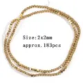 Golden hematite square beads strand DIY jewelry making 2x2mm approx 183pcs accessories - Octagonal Cut