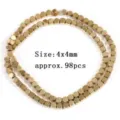 Golden metallic cubic spacer beads, 4x4mm DIY bracelet jewelry making accessories - Octagonal Cut 4mm