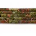 Natural stone imperial jasper cylindrical tube loose beads for DIY bracelet making. - Style 3