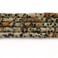 Natural picture jasper imperial stone round tube loose beads 4x13mm for DIY bracelet jewelry - 4
