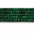 Green malachite gemstone tube beads 4x13mm loose beads for DIY handmade jewelry bracelets. - 10