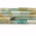 Natural stone tubular loose beads for DIY jewelry making, 4x13mm gemstone bracelet accessories. - 16