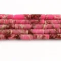 Pink imperial jasper tube loose beads 4x13mm gemstone DIY bracelet jewelry accessories - 21
