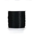 Black elastic cord detail shot, 0.5mm flat string for DIY bracelets and crystal beading. - 1