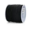 Primo piano dettagliato di corda di giada intrecciata nera su bobina, ideale per gioielli. - 0,8 mm 45 m / Nero