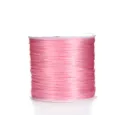 Pink elastic beading cord detail, flexible string for DIY bracelets and jewelry making. - 2