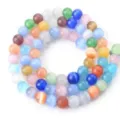 Colorful cat eye loose beads round drilled DIY semi finished bracelet jewelry making - Color 13