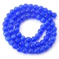 Blue cat eye gemstone loose round beads for DIY bracelet jewelry making detail view - Color 12