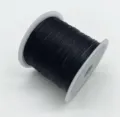Schwarze elastische Kristallkordel für DIY-Schmuckherstellung, flacher Stretchfaden Detail. - Schwarz